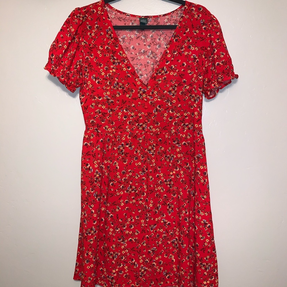 Red floral Dress